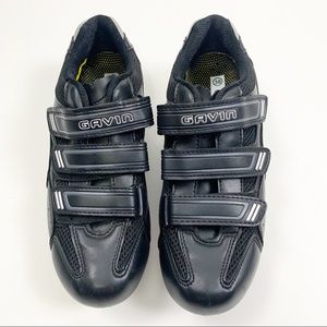 Gavin Black Velcro Leather Cycling Shoe Sneakers